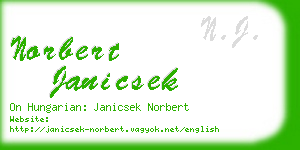 norbert janicsek business card